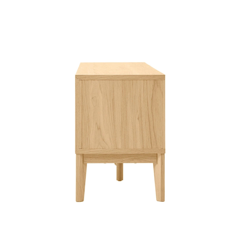 Meuble TV coulissant de style rustique de 58 po avec gestion des câbles | Convient aux téléviseurs jusqu'à 65 po | MDF | 3 couleurs
