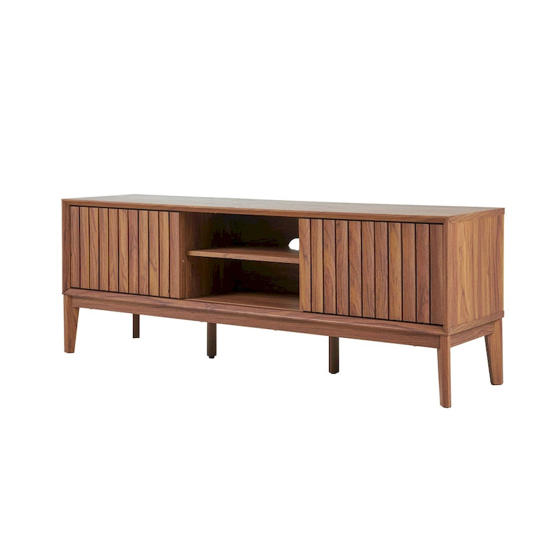 Meuble TV coulissant de style rustique de 58 po avec gestion des câbles | Convient aux téléviseurs jusqu'à 65 po | MDF | 3 couleurs