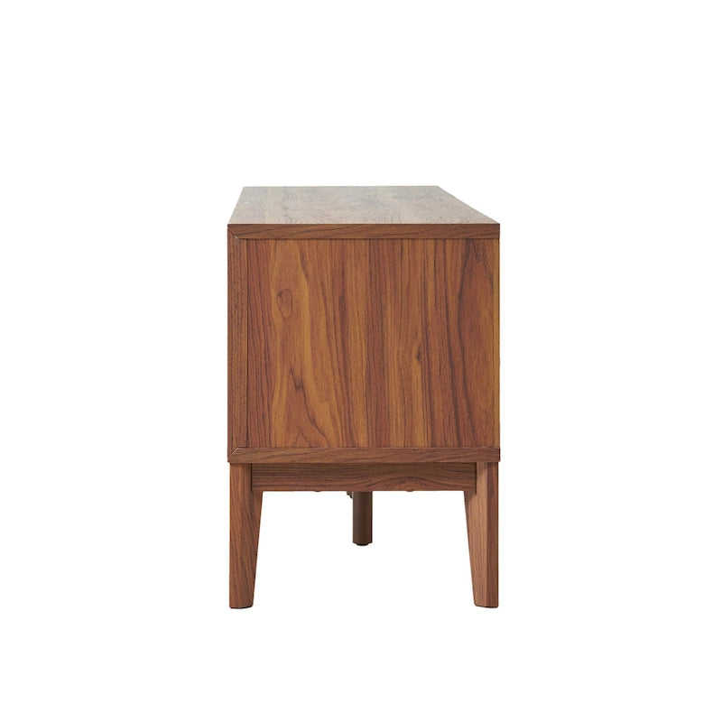 Meuble TV coulissant de style rustique de 58 po avec gestion des câbles | Convient aux téléviseurs jusqu'à 65 po | MDF | 3 couleurs