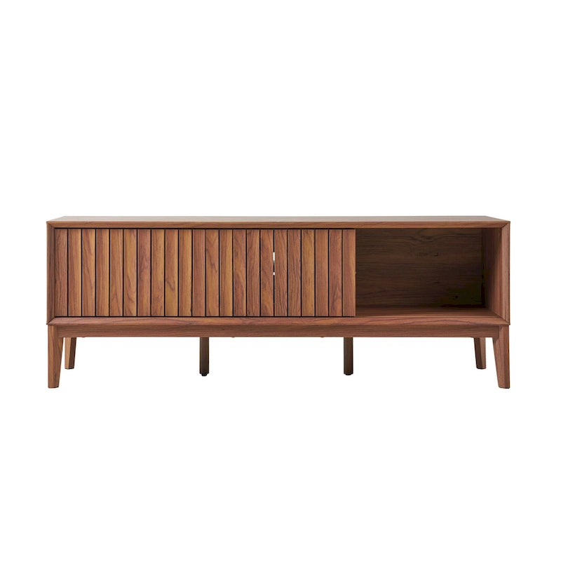 Meuble TV coulissant de style rustique de 58 po avec gestion des câbles | Convient aux téléviseurs jusqu'à 65 po | MDF | 3 couleurs