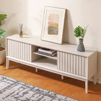 Meuble TV coulissant de style rustique de 58 po avec gestion des câbles | Convient aux téléviseurs jusqu'à 65 po | MDF | 3 couleurs