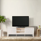 Meuble TV coulissant de style rustique de 58 po avec gestion des câbles | Convient aux téléviseurs jusqu'à 65 po | MDF | 3 couleurs