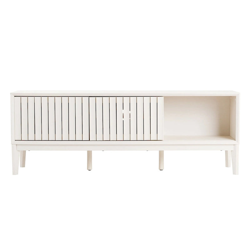 Meuble TV coulissant de style rustique de 58 po avec gestion des câbles | Convient aux téléviseurs jusqu'à 65 po | MDF | 3 couleurs