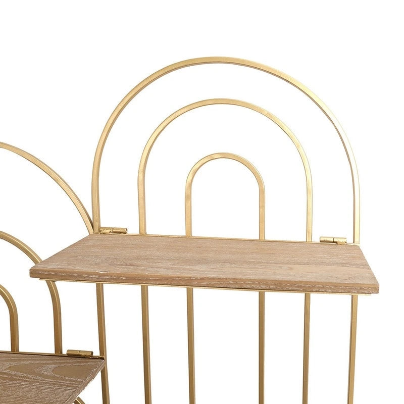 Étagère murale superposée ovale en métal moderne Ovella – 73,66 H x 60,96 L x 13,97 P