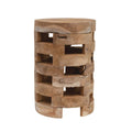 Tabouret en bois à surface texturée