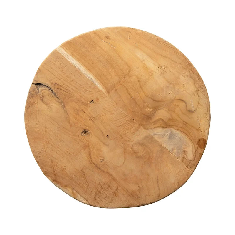 Tabouret en bois à surface texturée