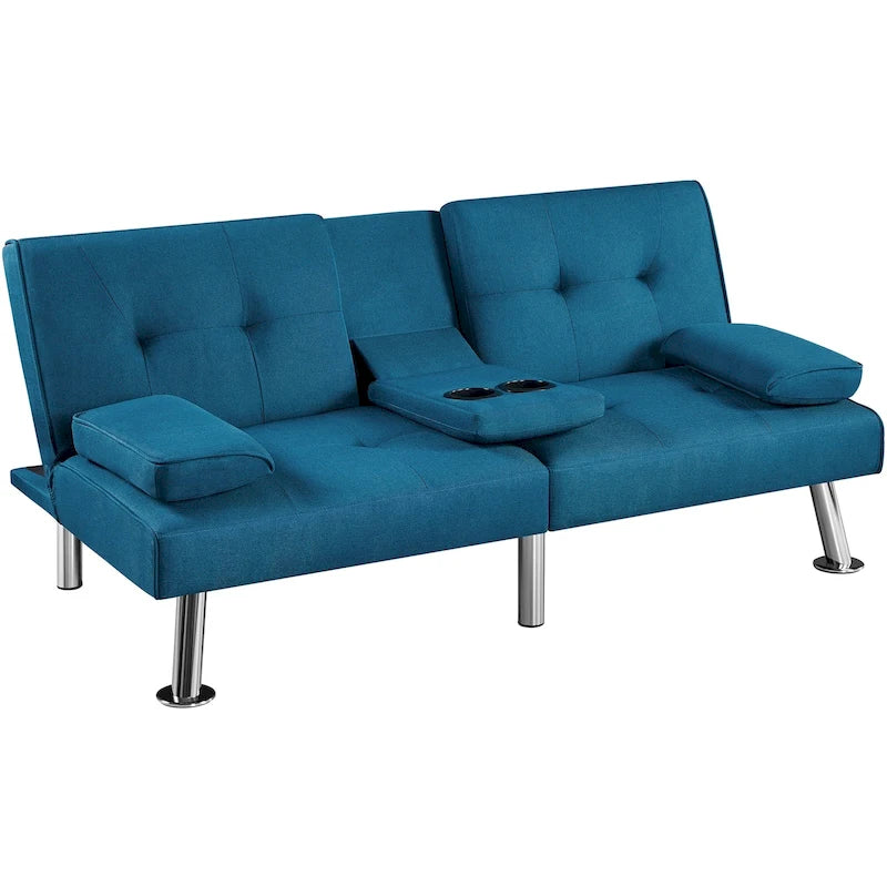 Canapé-lit futon convertible en tissu – Canapé-lit pliant pour salon