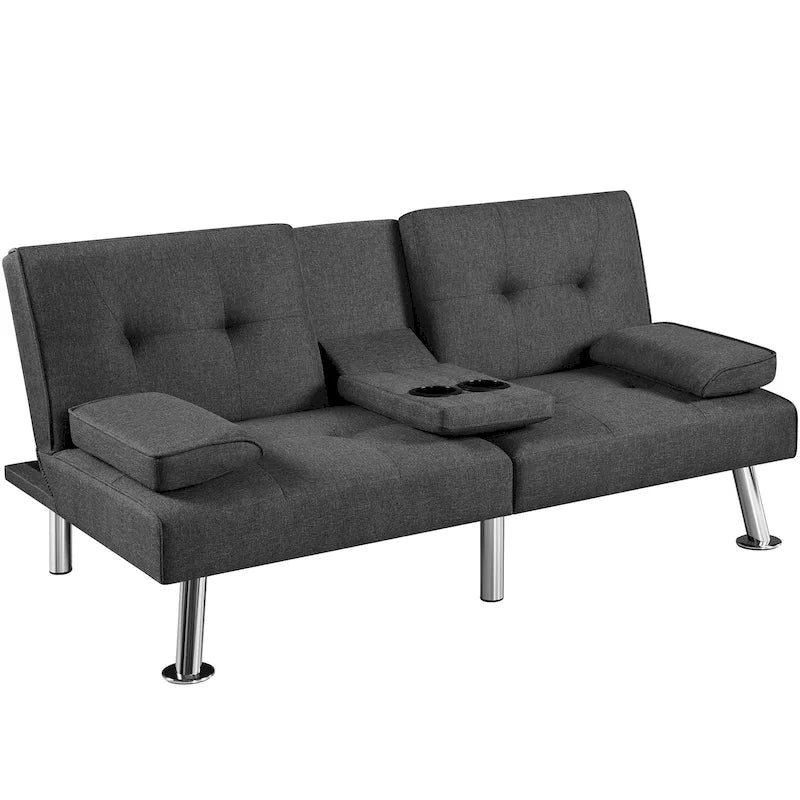 Canapé-lit futon convertible en tissu – Canapé-lit pliant pour salon