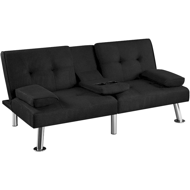 Canapé-lit futon convertible en tissu – Canapé-lit pliant pour salon