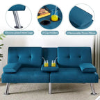 Canapé-lit futon convertible en tissu – Canapé-lit pliant pour salon