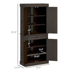Garde-manger de cuisine autoportant 71 avec 4 portes et 2 grands placards, meuble de rangement haut avec grand tiroir pour salle à manger