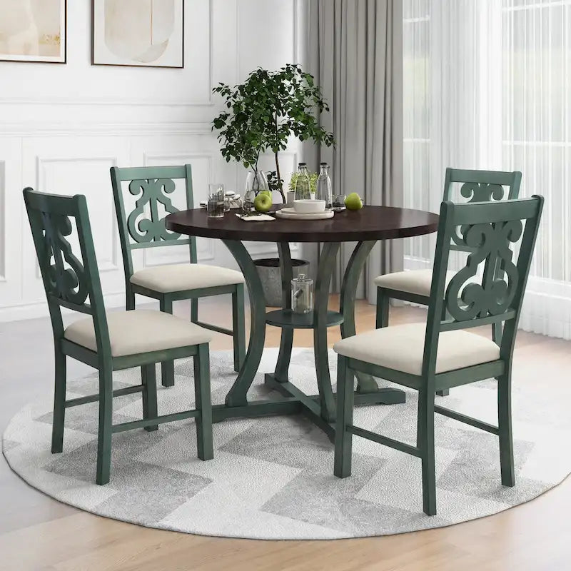 Ensemble table et chaises rondes 5 pièces