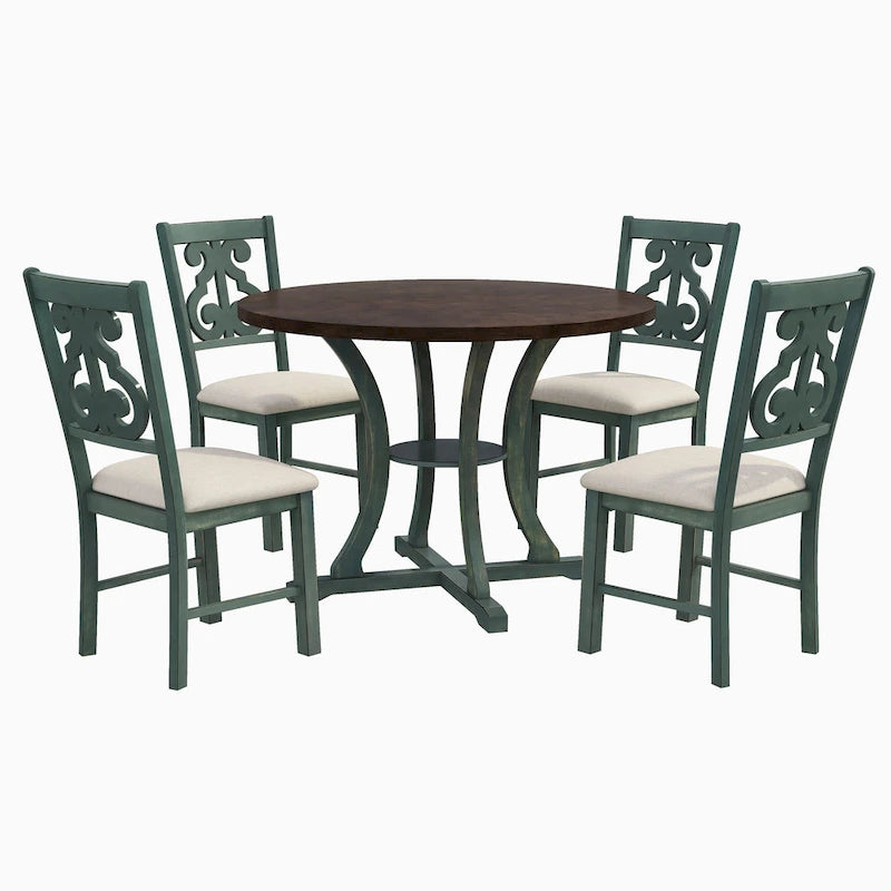 Ensemble table et chaises rondes 5 pièces