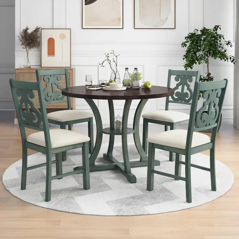 Ensemble table et chaises rondes 5 pièces