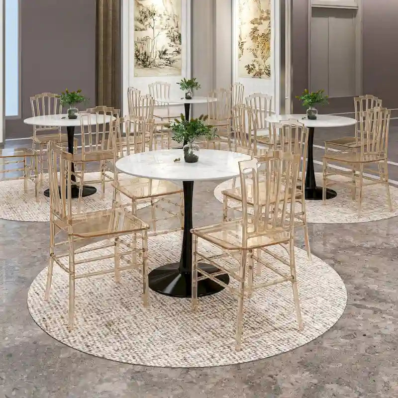 Chaise de salle à manger Synth Modern en acrylique transparent avec dossier Windsor – Chaise d'appoint transparente