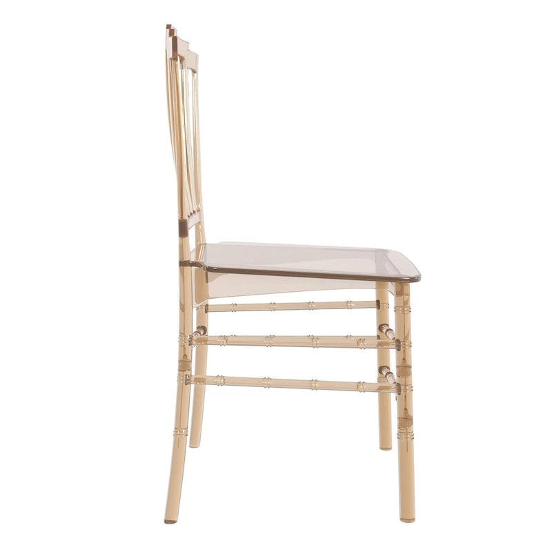 Chaise de salle à manger Synth Modern en acrylique transparent avec dossier Windsor – Chaise d'appoint transparente