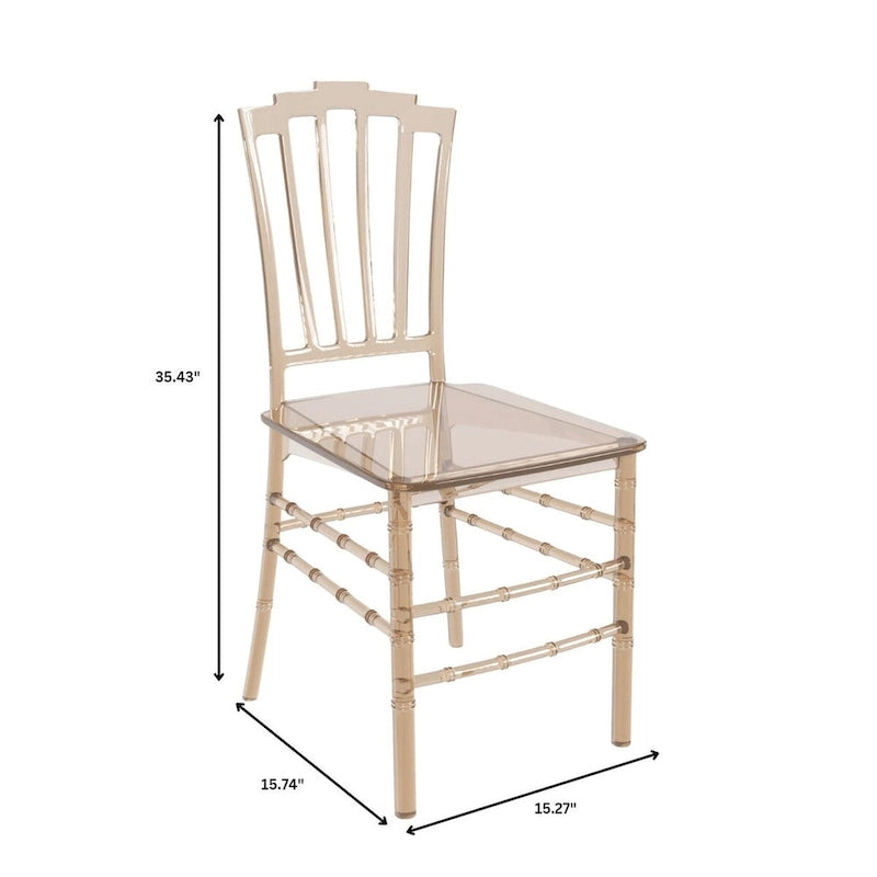 Chaise de salle à manger Synth Modern en acrylique transparent avec dossier Windsor – Chaise d'appoint transparente