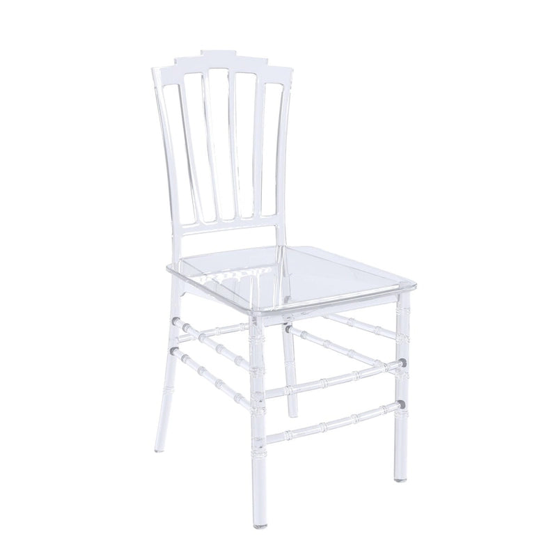 Chaise de salle à manger Synth Modern en acrylique transparent avec dossier Windsor – Chaise d'appoint transparente