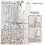 Chaise de salle à manger Synth Modern en acrylique transparent avec dossier Windsor – Chaise d'appoint transparente