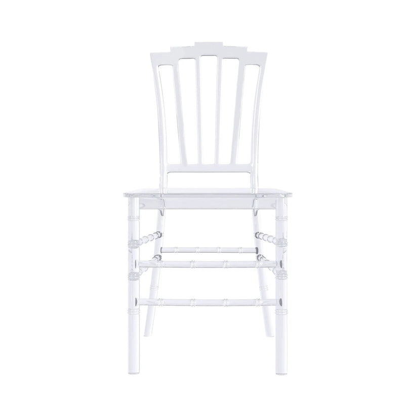 Chaise de salle à manger Synth Modern en acrylique transparent avec dossier Windsor – Chaise d'appoint transparente