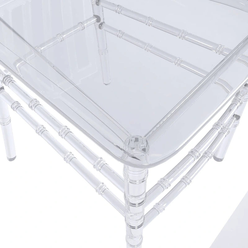 Chaise de salle à manger Synth Modern en acrylique transparent avec dossier Windsor – Chaise d'appoint transparente
