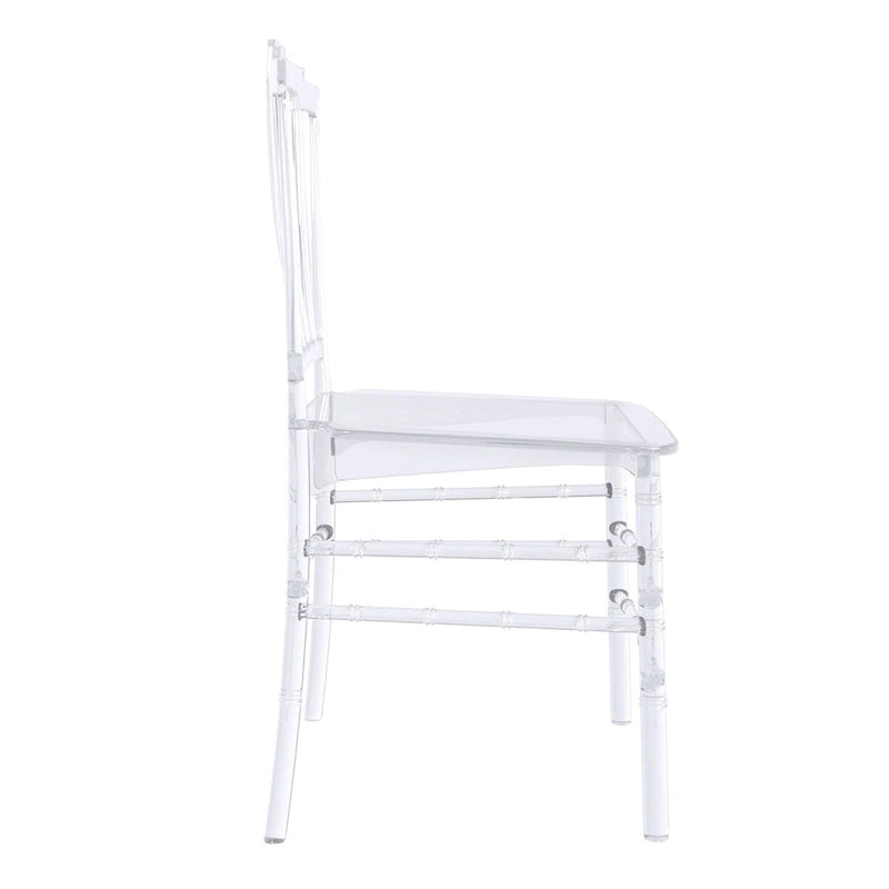 Chaise de salle à manger Synth Modern en acrylique transparent avec dossier Windsor – Chaise d'appoint transparente
