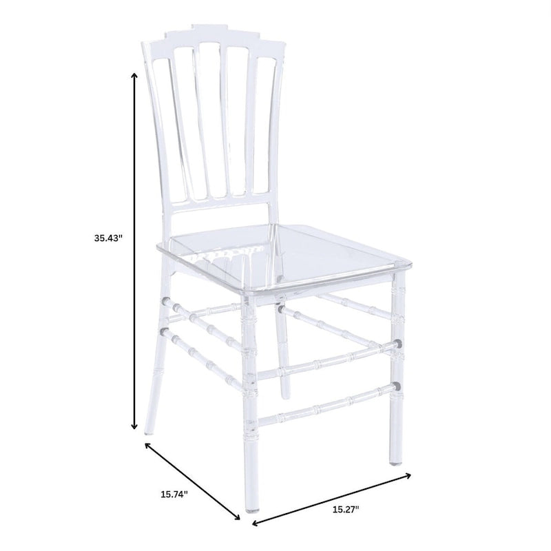 Chaise de salle à manger Synth Modern en acrylique transparent avec dossier Windsor – Chaise d'appoint transparente