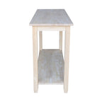 Table console en parawood massif non finie | Dessus de style billot | Étagère inférieure | 48" L x 30" H