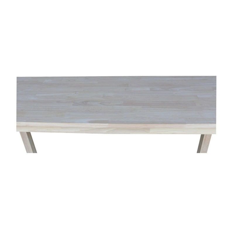 Table console en parawood massif non finie | Dessus de style billot | Étagère inférieure | 48" L x 30" H