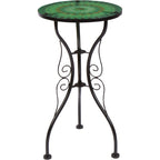 Table d'appoint en verre et métal de 56 cm avec motif feuille – Table d'appoint décorative