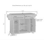 Desserte de cuisine îlot pleine grandeur Alexandria en granit – Rangement roulant 52 po l. x 18 po p. x 34 po h.