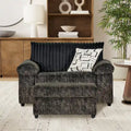 Fauteuil câlin et pouf surdimensionnés en velours côtelé Nason Wide Wale – Fauteuil d'appoint moelleux