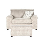 Fauteuil câlin et pouf surdimensionnés en velours côtelé Nason Wide Wale – Fauteuil d'appoint moelleux