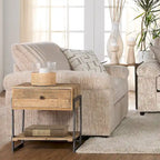 Fauteuil câlin et pouf surdimensionnés en velours côtelé Nason Wide Wale – Fauteuil d'appoint moelleux