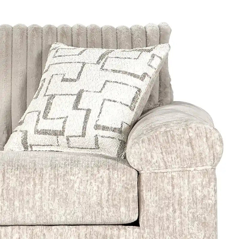 Fauteuil câlin et pouf surdimensionnés en velours côtelé Nason Wide Wale – Fauteuil d'appoint moelleux