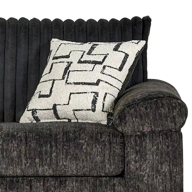 Fauteuil câlin et pouf surdimensionnés en velours côtelé Nason Wide Wale – Fauteuil d'appoint moelleux