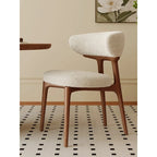Chaise de salle à manger en tissu Teddy | Dossier incurvé | Structure en frêne | 52 cm de largeur | Aucun assemblage requis