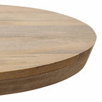 Table basse ovale en bois de manguier massif de style Mid-Century | Pieds fuselés | 38"x20"x16.5" | Brun naturel