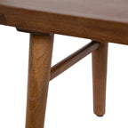 Table basse ovale en bois de manguier massif de style Mid-Century | Pieds fuselés | 38"x20"x16.5" | Brun naturel