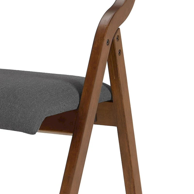 Chaise de salle à manger pliante rembourrée 2 pièces, chaises en bois peu encombrantes - Lot de 2