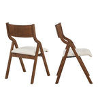 Chaise de salle à manger pliante rembourrée 2 pièces, chaises en bois peu encombrantes - Lot de 2