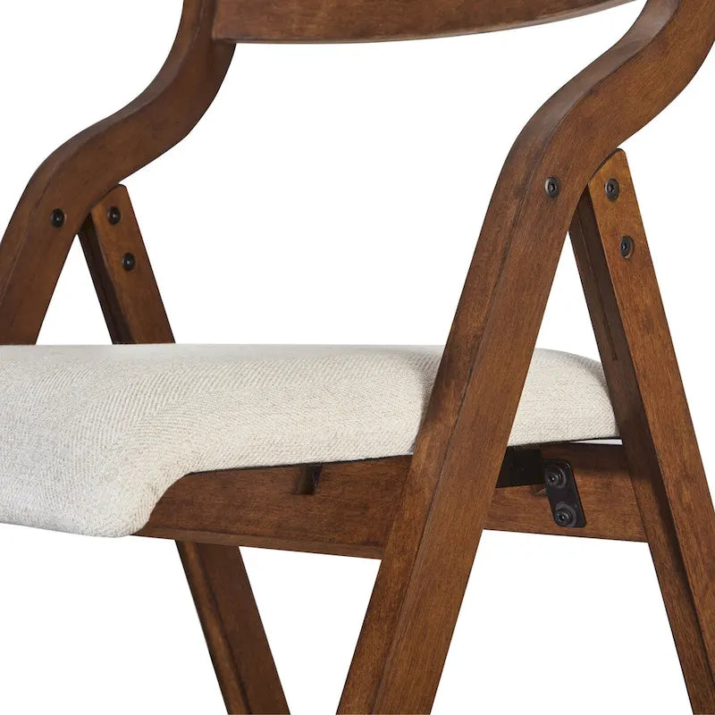 Chaise de salle à manger pliante rembourrée 2 pièces, chaises en bois peu encombrantes - Lot de 2