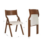 Chaise de salle à manger pliante rembourrée 2 pièces, chaises en bois peu encombrantes - Lot de 2