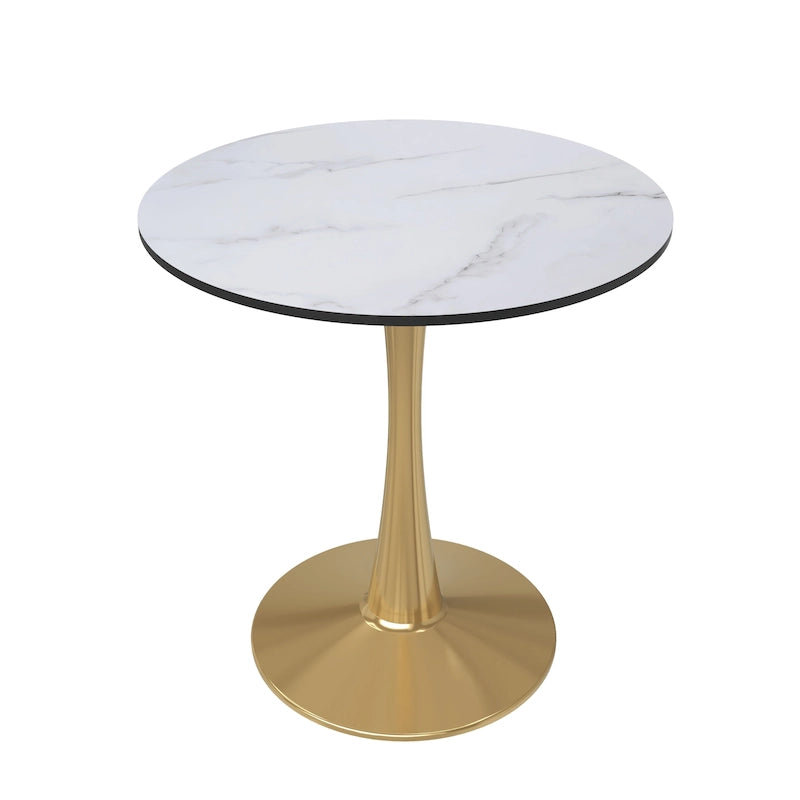 Table à manger ronde Bristol 24" pour 4 – Table de cuisine moderne avec plateau en bois et piètement en métal