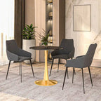 Table à manger ronde Bristol 24" pour 4 – Table de cuisine moderne avec plateau en bois et piètement en métal