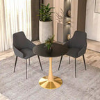 Table à manger ronde Bristol 24" pour 4 – Table de cuisine moderne avec plateau en bois et piètement en métal