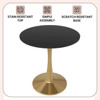Table à manger ronde Bristol 24" pour 4 – Table de cuisine moderne avec plateau en bois et piètement en métal