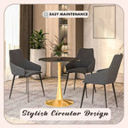 Table à manger ronde Bristol 24" pour 4 – Table de cuisine moderne avec plateau en bois et piètement en métal