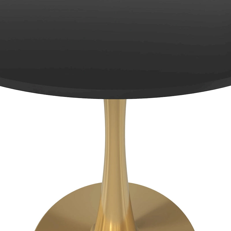 Table à manger ronde Bristol 24" pour 4 – Table de cuisine moderne avec plateau en bois et piètement en métal