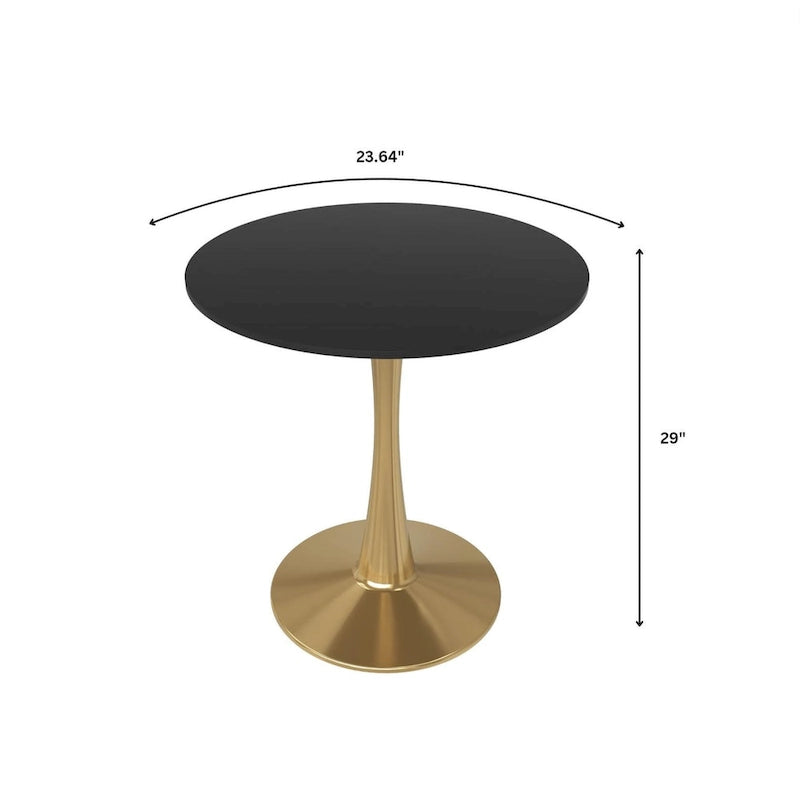Table à manger ronde Bristol 24" pour 4 – Table de cuisine moderne avec plateau en bois et piètement en métal